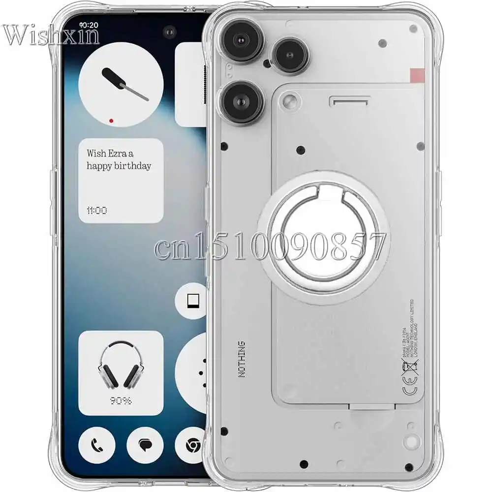 Ring Holder Reinforced Corners Soft TPU Camera Protection Phone Case Cover