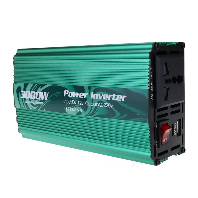 3000W Power Inverter Modified Sine Waves Charger Converter Adapter 110V-220V Universal Car Transforme Convert Auto Accessories