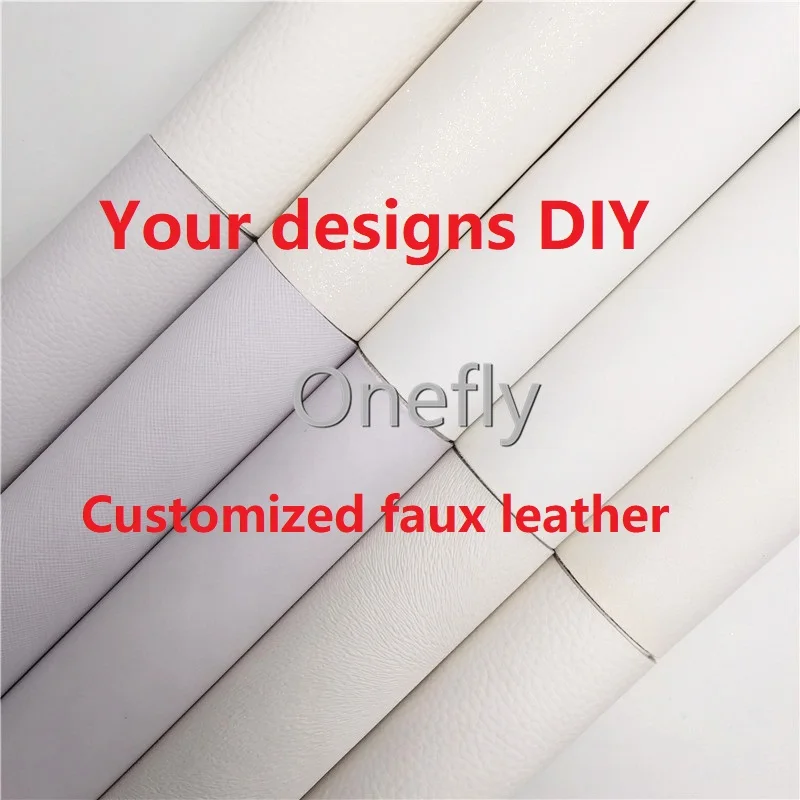 Onefly Customized Synthetic Leather Your Designs Printed Faux Fabric For DIY Bag Hairbows Handmade Crafts Fabric FZ017A