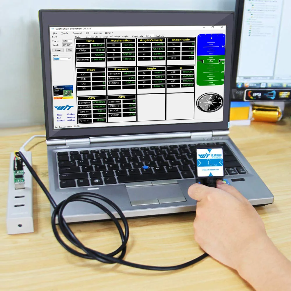 WitMotion HWT901B 10 Axis Sensor Angle Inclinometer Accelerometer Gyro Magnetometer RM3100 Barometer for PC/Android/MCU