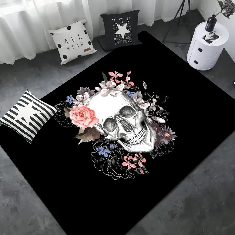 Skull bones ROSE Floor Mat Bathroom Mat INS Style Soft Bedroom Floor House Laundry Room Mat Anti-skid Welcome Doormat 2