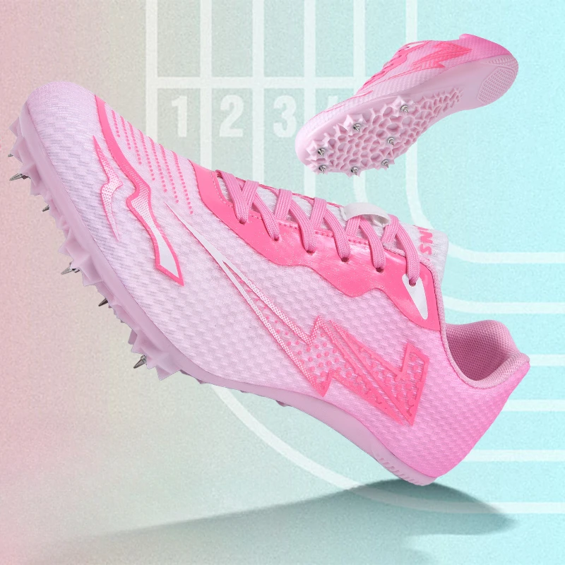 New Student Professional Track and Field Shoes Running Anti Slip Training Shoes Sneakers Ultra Light Hard Soled Long Jump running spikes athletic running shoes