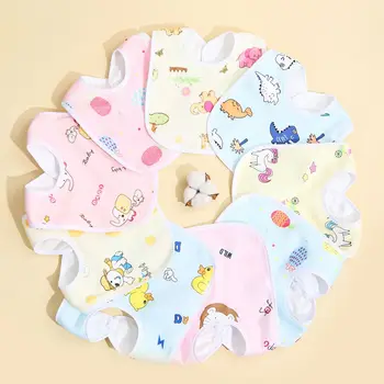 Cotton Waterproof Baby Bibs – 4/6/8/10PCS Soft Feeding Bib Set for Newborns & Toddlers | Ultra-Absorbent, Adjustable & Mess-Proof