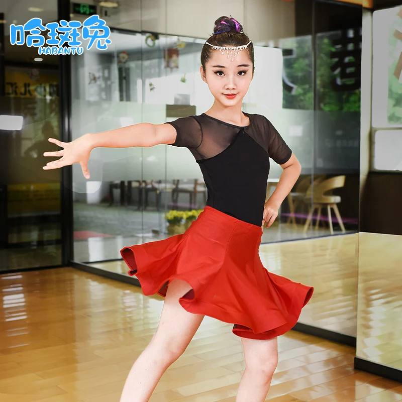 

Little children Latin dance dress girls training dress competition dance skirt separate professional performance girls spring an