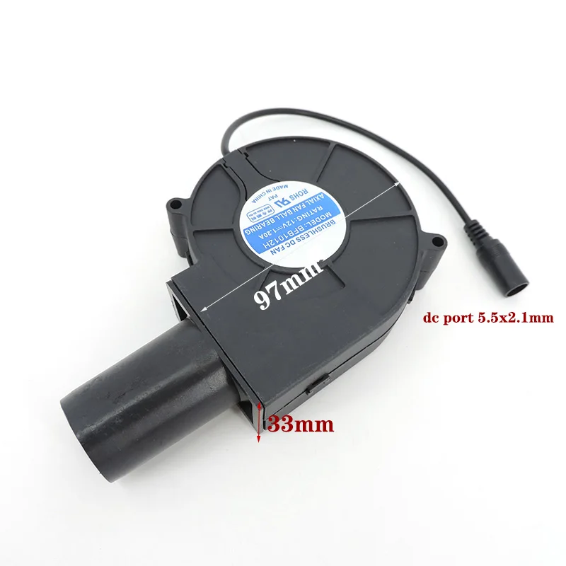 9733 Turbo Centrifugal Fan Blower 12V 97*97*33mm DC cooling Brushless 97mm Blower Cooler Fans for Barbecue vehicle Seat