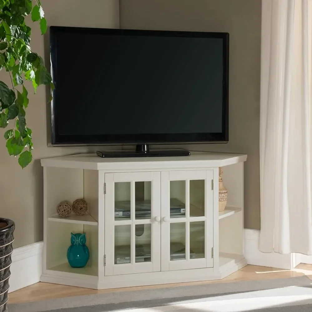 

Leick Furniture 85287 угловая Подставка для хранения с книжными шкафами, 50-дюймовый телевизор, белый