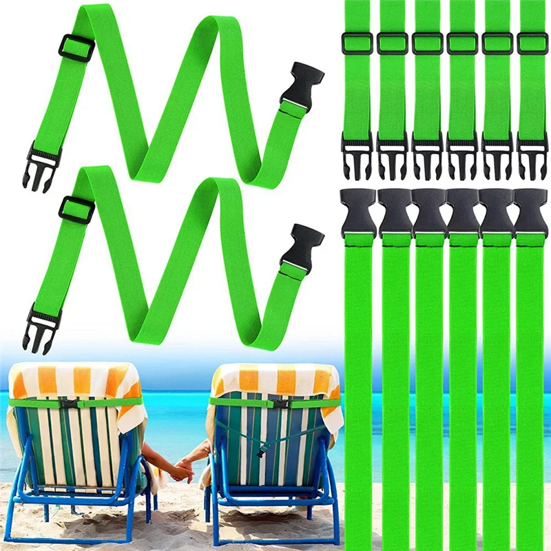 ELOS-8Pcs Beach Towel Clips Bands Lightweight Windproof Elastic Towel Bands Stretch Chair Holder For Vacation