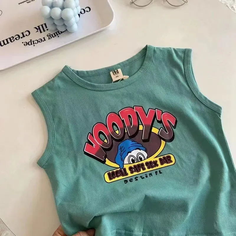 Kids Tank Tops Summer Sleeveless T-shrits for Boys Cartoon Girls Tees Children Underwear Teenager School Shirts Clothing kids underwear kids tops