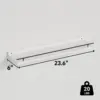 WOPITUES Floating Shelves 24 inch with Gold Metal Guardrail Shelves for Wall Decor Set of 3 Wall Shelves for Bedroom Bathroom 3