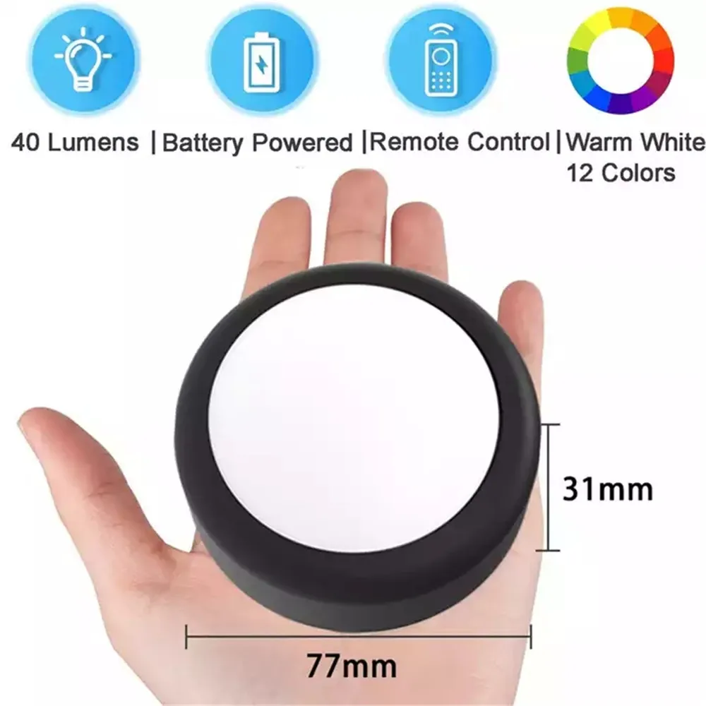 LED Puck Lights Dimmable RGBW 13 Colors Kitchen Hallway Closet Cabinet Lights Touch Sensor Decor Night Lamp Remote Control led night light led cabinet light under cabinet light cabinet lights led cabinet lights
