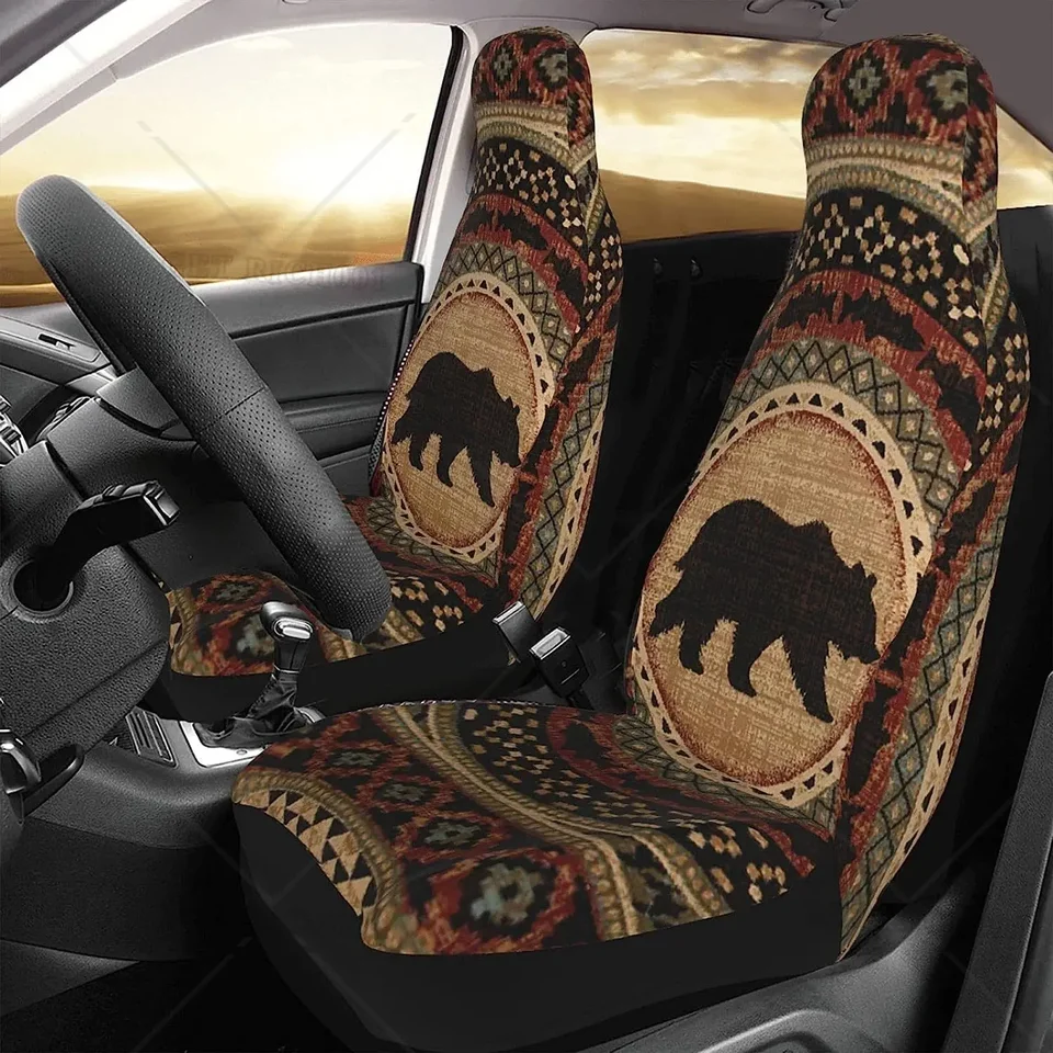 Juego Completo De Fundas Para Asientos De Coche, Color Gris, Cubo Delantero