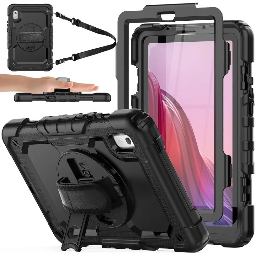 Tampa à Prova de Choque para Lenovo Tab Protetor de Tela Alça de Ombro M10 Plus 10.3 K10 Xiaoxin Pad 10.6 2024 M11 m9 m8 Tb328fu