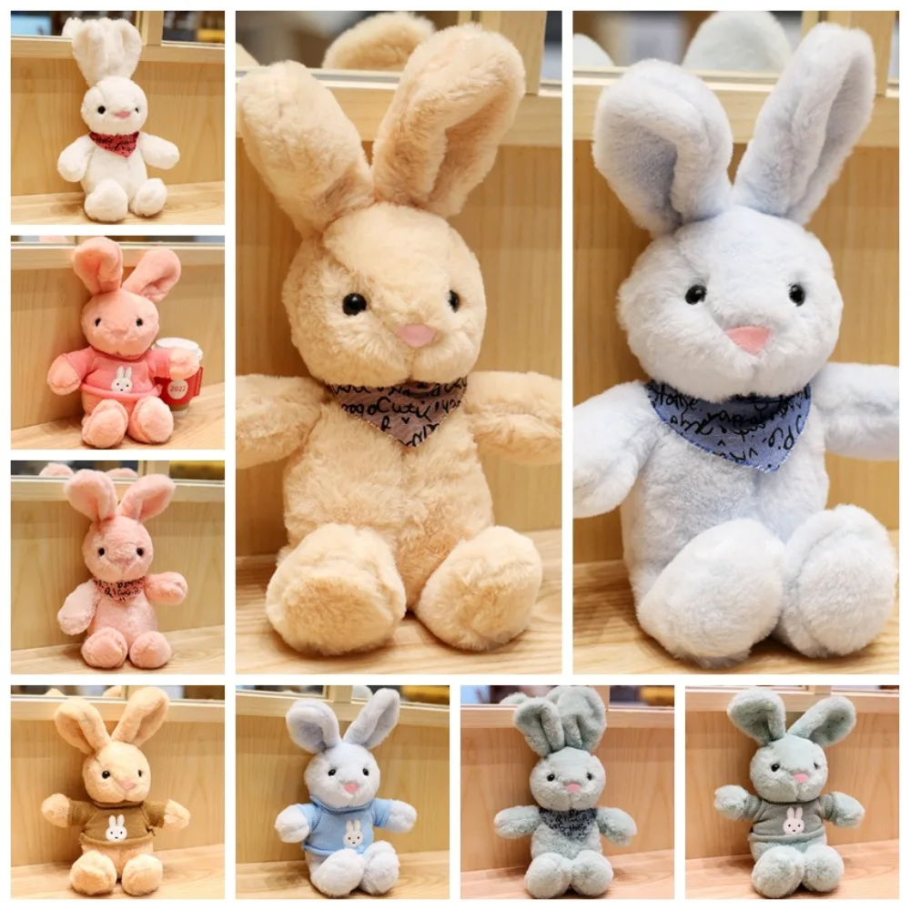 Cartoon Animal Cute Rabbit Plush Toy Sweater Colorful Sweater Rabbit Soft Doll Stuffed Toy Soft Animal Dressed Bunny Doll