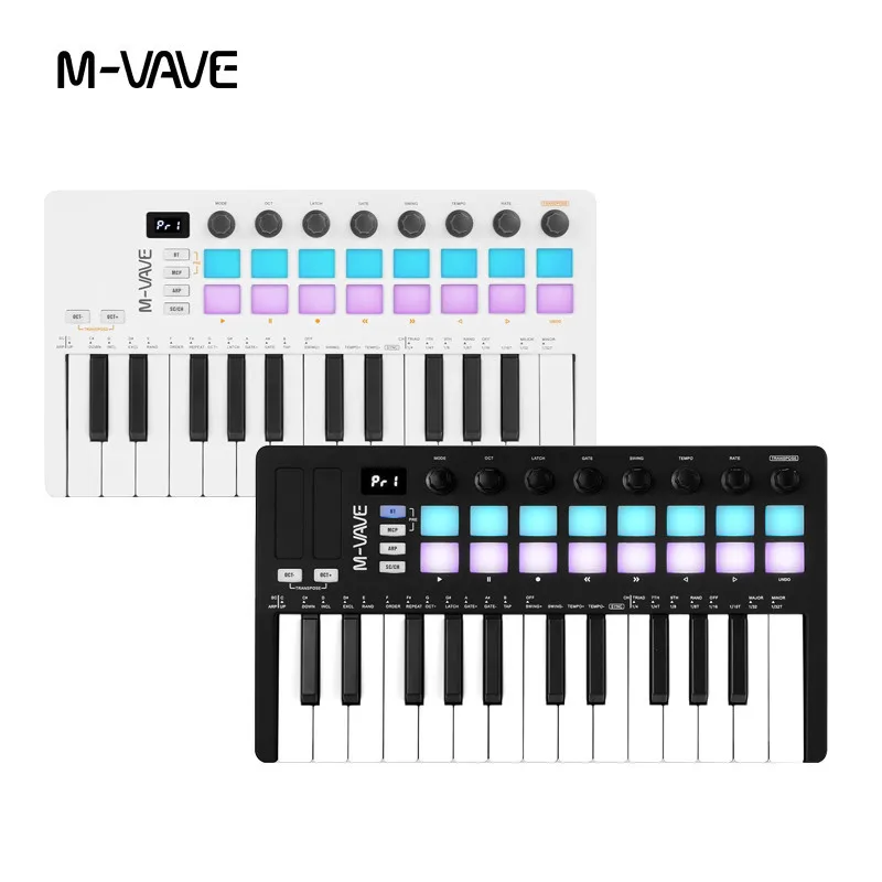 M-VAVE SMK-Ⅱ 25 キー MIDI キーボードコントローラー、16 個のバック