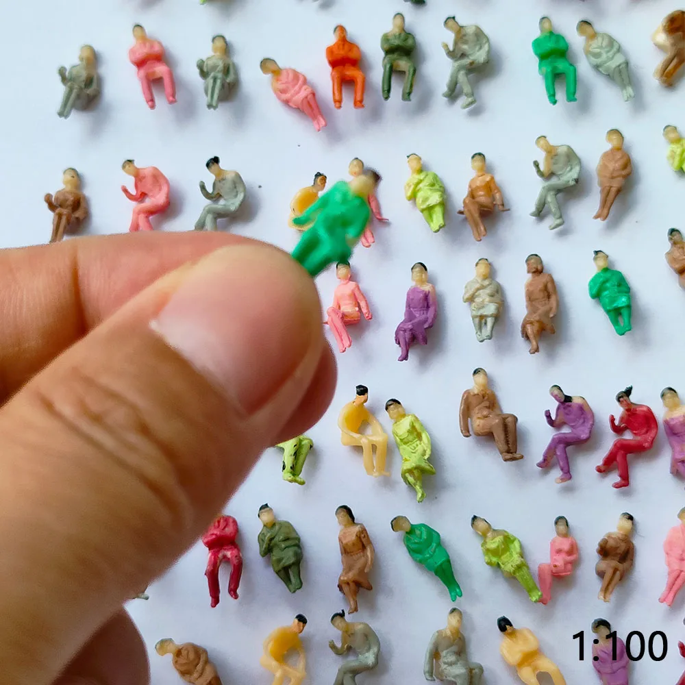 100Pcs Miniature Full Seated People Model Scale 1:100-1:200 Sitting Figure HO Train Railway Scene Layout Materials Diorama Kits 4
