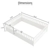 Twin Size Floor bed, integral construction with super high security barrier,wooden children's floor bed, white 6
