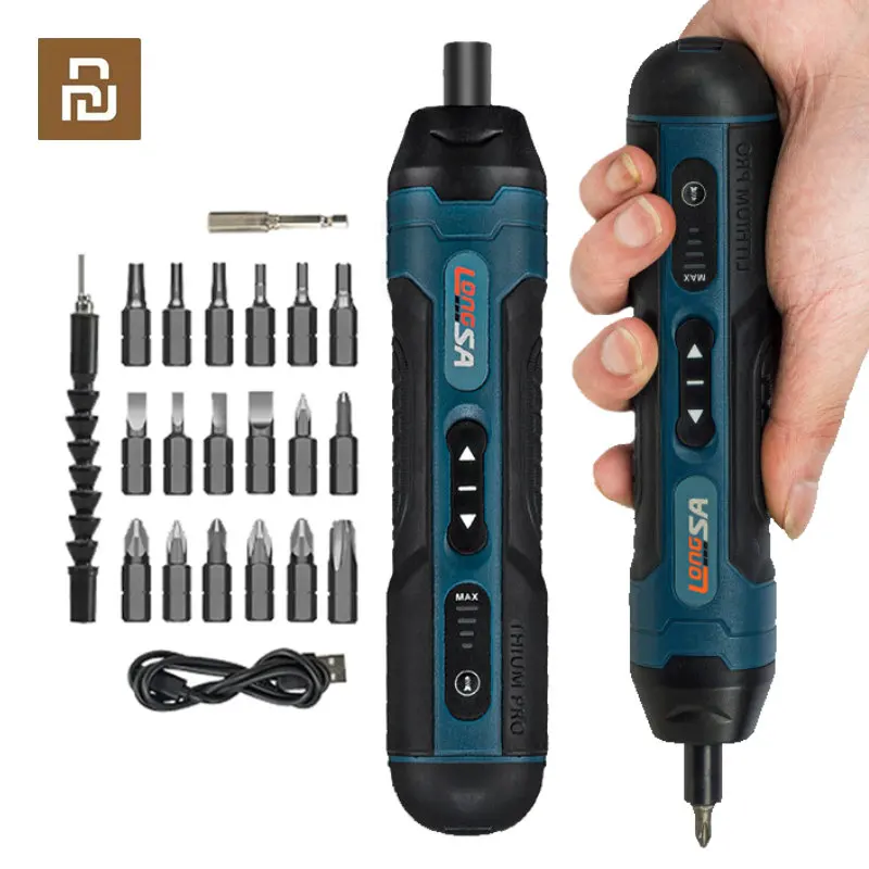 

Youpin 3.6V Cordless Electric Screwdriver Power Tools Screw Driver Set USB Rechargeable 1300mAh Lithium Battery Bits Repair Tool