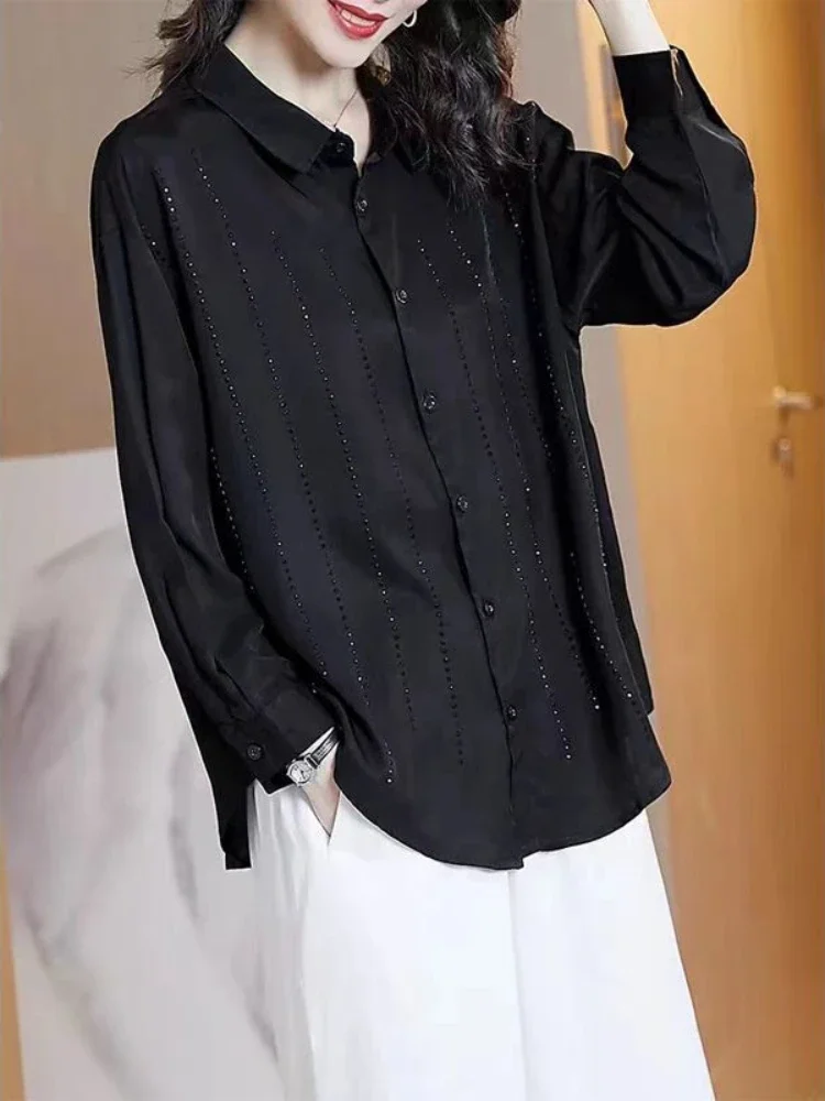 Women's Shirt And Blouse Commuting New Chinese Style Black