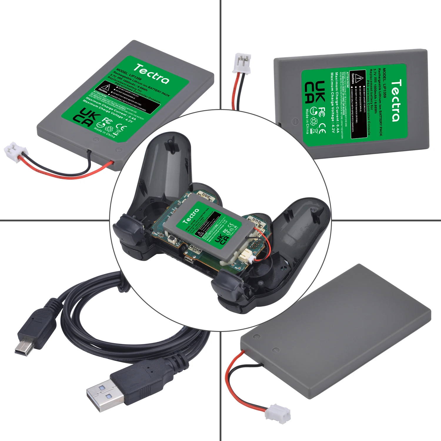 Sony Playstation 3,Ps3,Dualshock 3用バッテリー1800mah