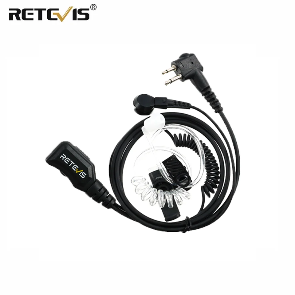 Retevis 2 핀 이어피스 트랜시버 어쿠스틱 튜브 이어폰, 워키토키 헤드셋, 모토로라 DP1400, GP2000, HYT용 EAM005