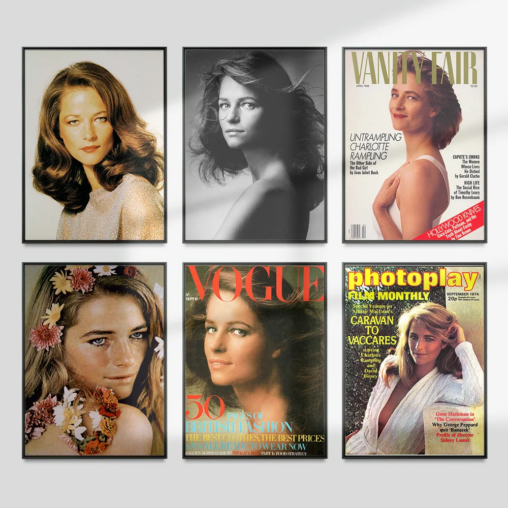 Charlotte Rampling Attore Cantante Poster Movie Star Print Art Canvas Painting Wall Art Room Home Decor Fans Wall Picture