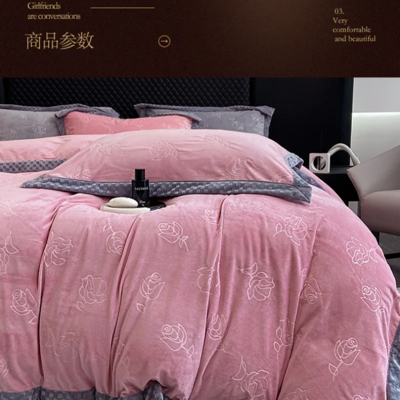

Carved velvet milk velvet pure cotton autumn and winter warm sheets bedding sheets