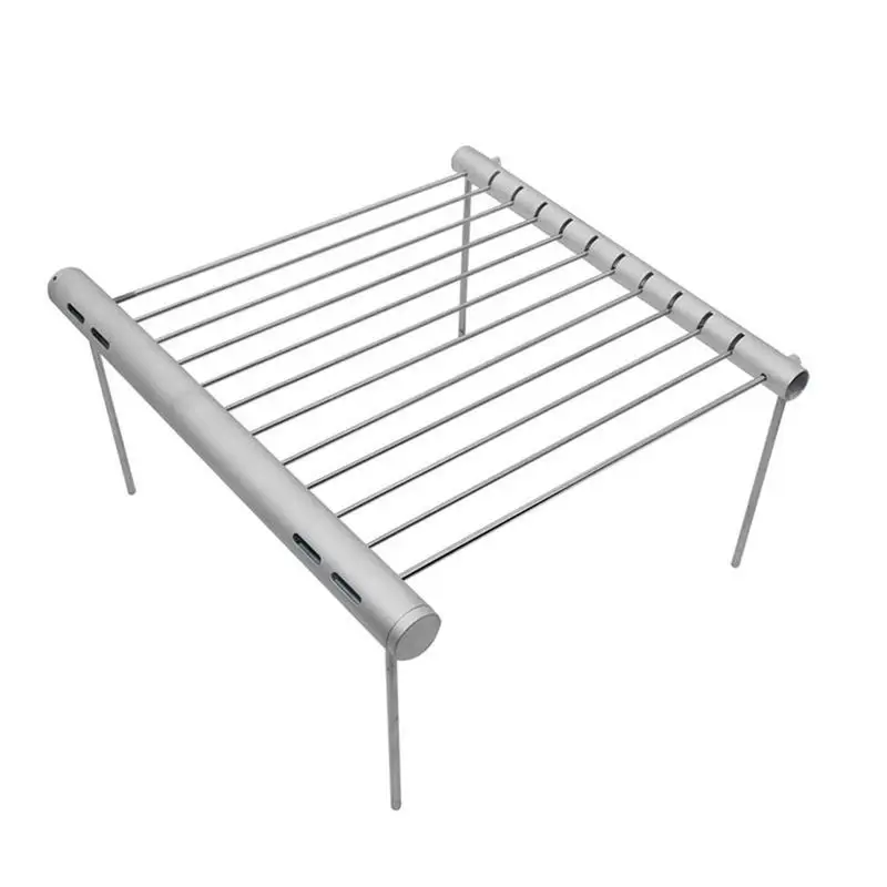 

Portable BBQ Grilling Rack Small Detachable Stainless Steel Grill Stand Outdoor Grilling Supplies For Camping Farmhouse Yard BBQ