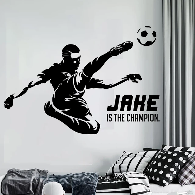 Fußball Sport Dekoration Jungen Jugend Zimmer Angepasst Team Tapete  Personalisierte Fußball Spieler Name und Nummer G94 - AliExpress