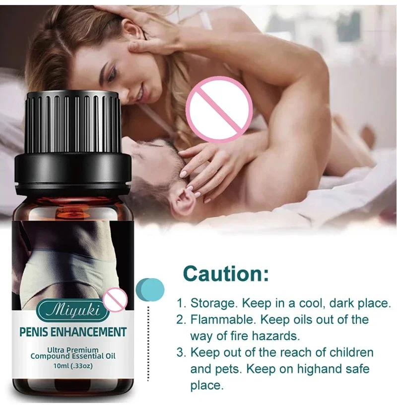 Aceites Esenciales de 10ml para hombre, Aceite de Masaje para agrandar el crecimiento del deseo del 2023, Plan Natural