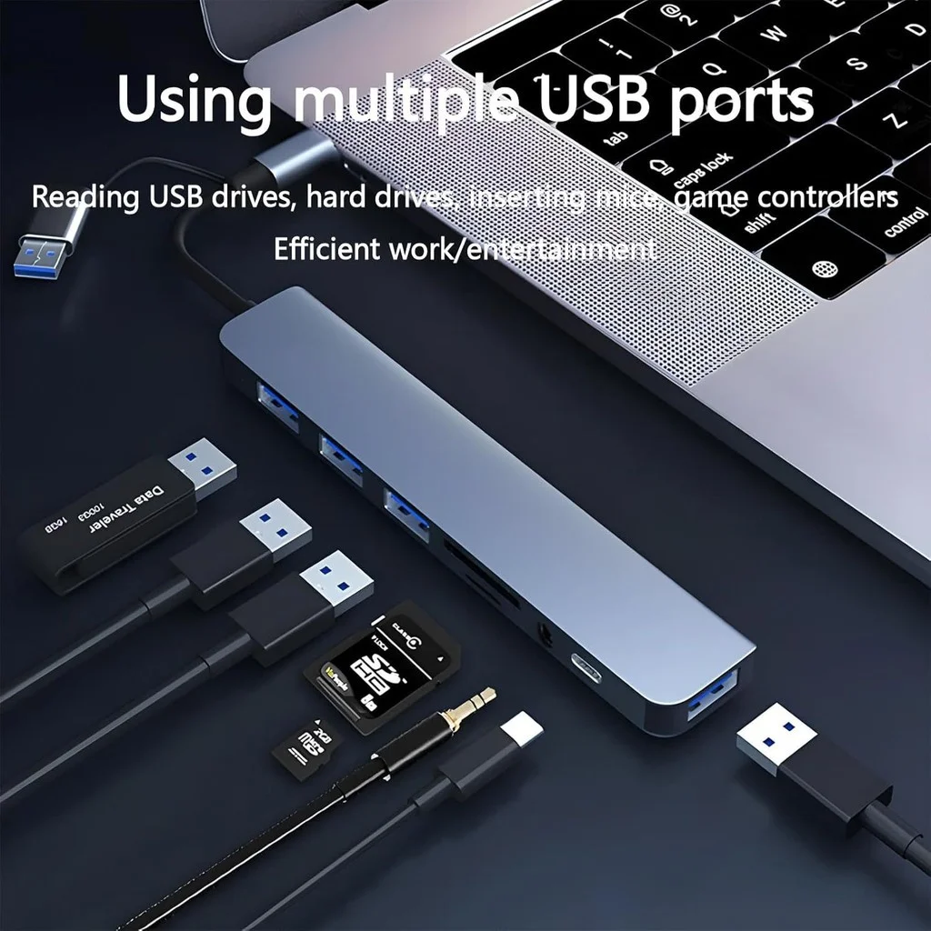 Multi Interface Hub USB/Type-C Dual Head 7-IN-2 4-IN-2 Extender for Mobile Phone Tablets USB3.0 otg usb port extension for lapto