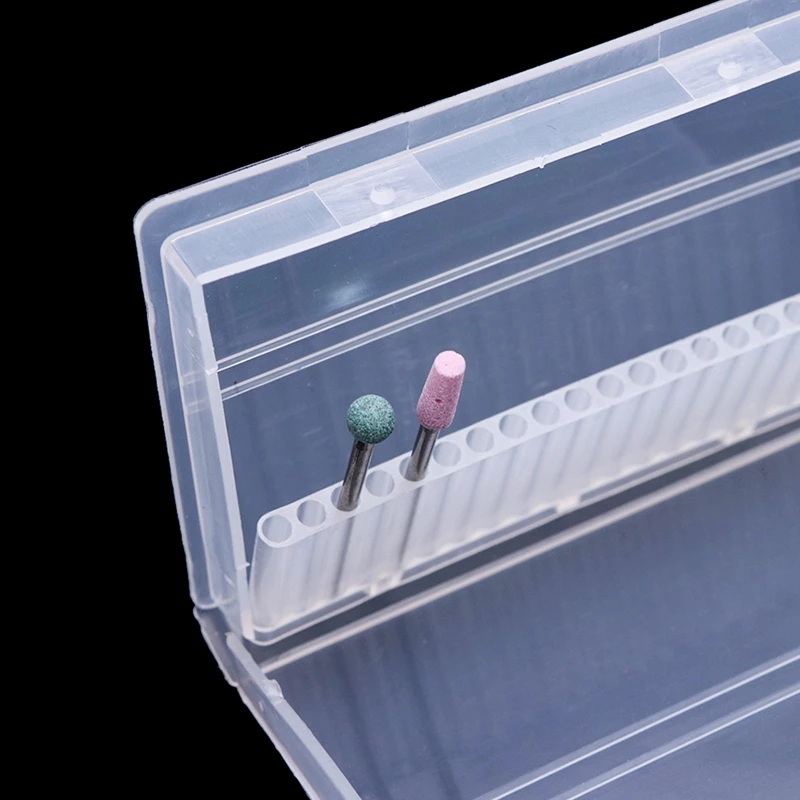 Plastic Nail Drill Bit Storage Box Empty Stand Holder For Milling Cutter Display Container Case Manicure Tools