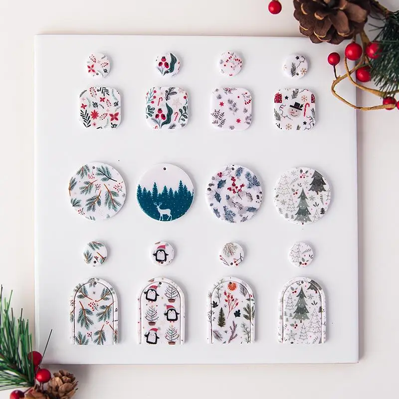 Painted Pattern Polymer Clay Watercolor Transfer Paper Flower Soft Pottery Eearrings Jewelry Handmade Disposable Sticker Tool polymer clay tools pottery tools clay sculpting tools pottery sculpting tools clay craft tool pottery coloring tool ceramic transfer paper