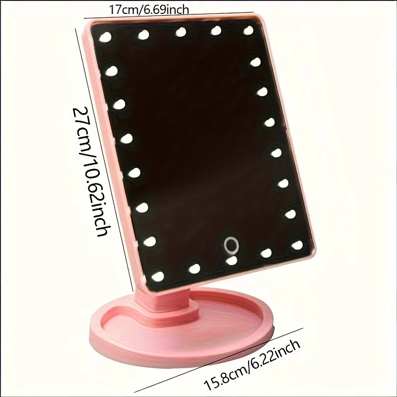 1PC Touchscreen Makeup Mirror-Adjustable Desk Vanity Mirror with LED Lights for Perfect Makeup Application