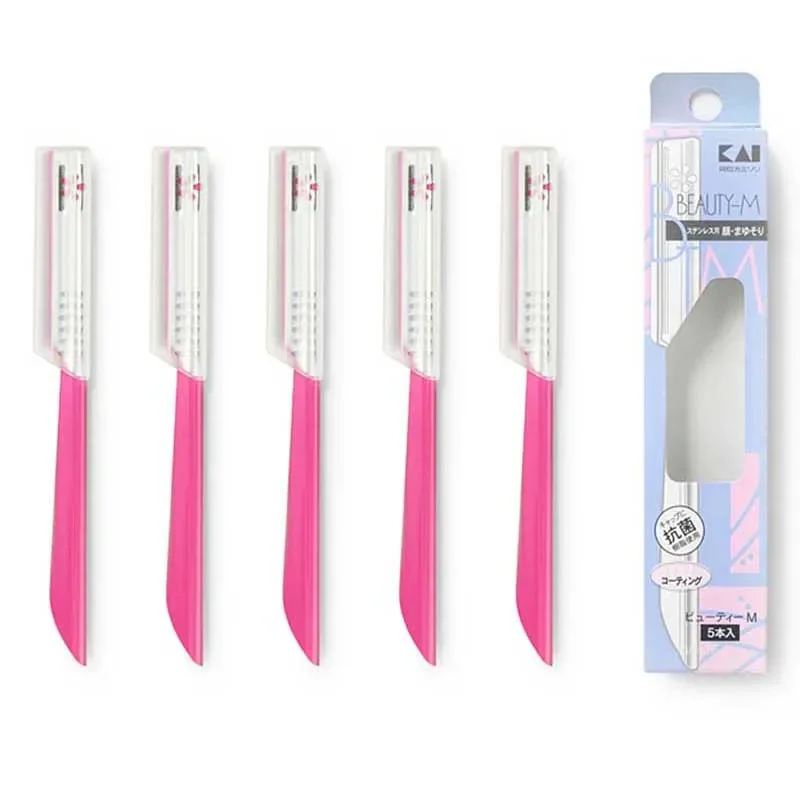 5pcs Pink Razors+5pcs Blue Razors Steel Eyebrow Epilator Sets for Women's Makeup Eyebrows Hair Removal Tool Facial Razor Trimmer