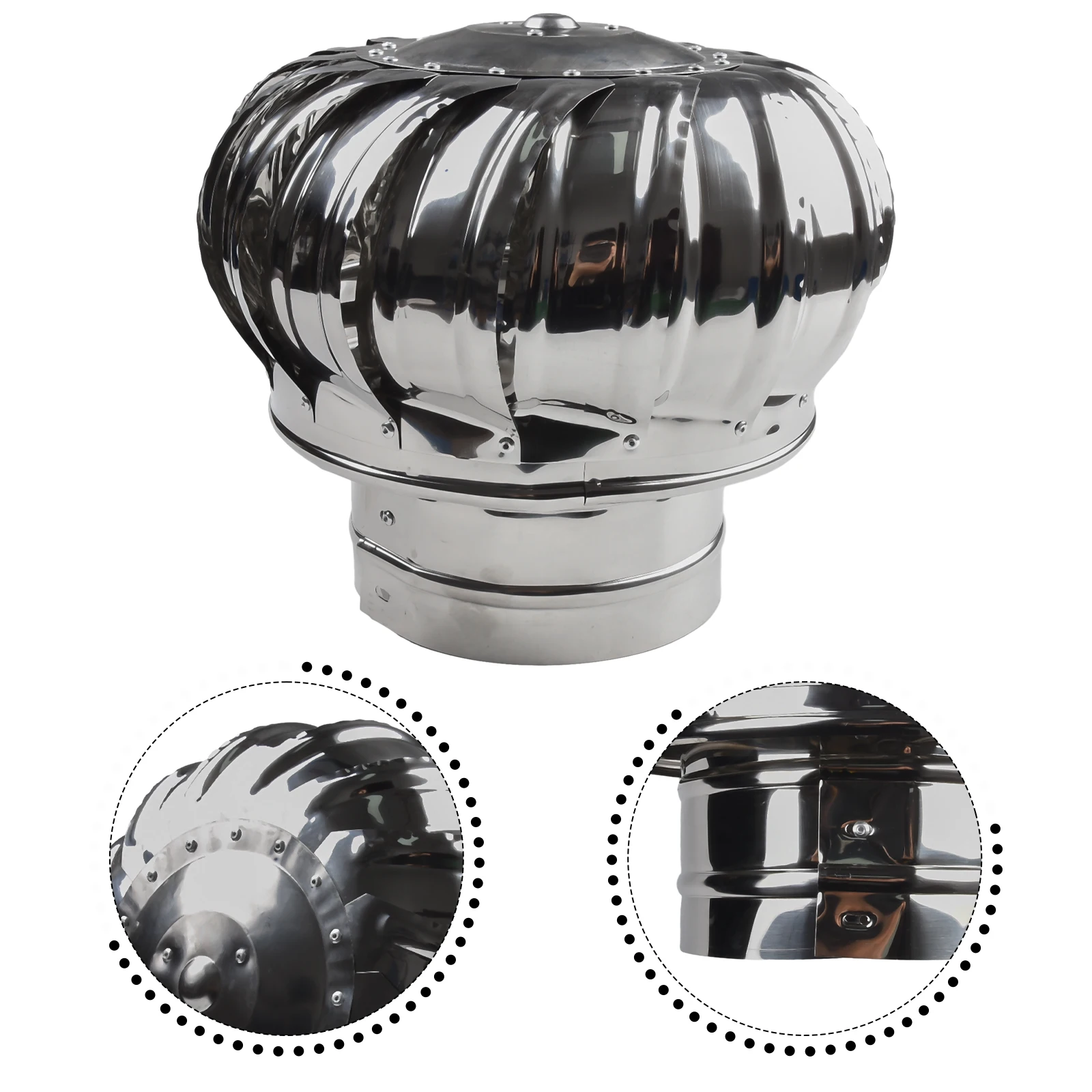 Rotating Chimney Cowl Cap Enhances Air Extraction Protects Flues And Ventilation Pipes Durable Stainless Steel Construction