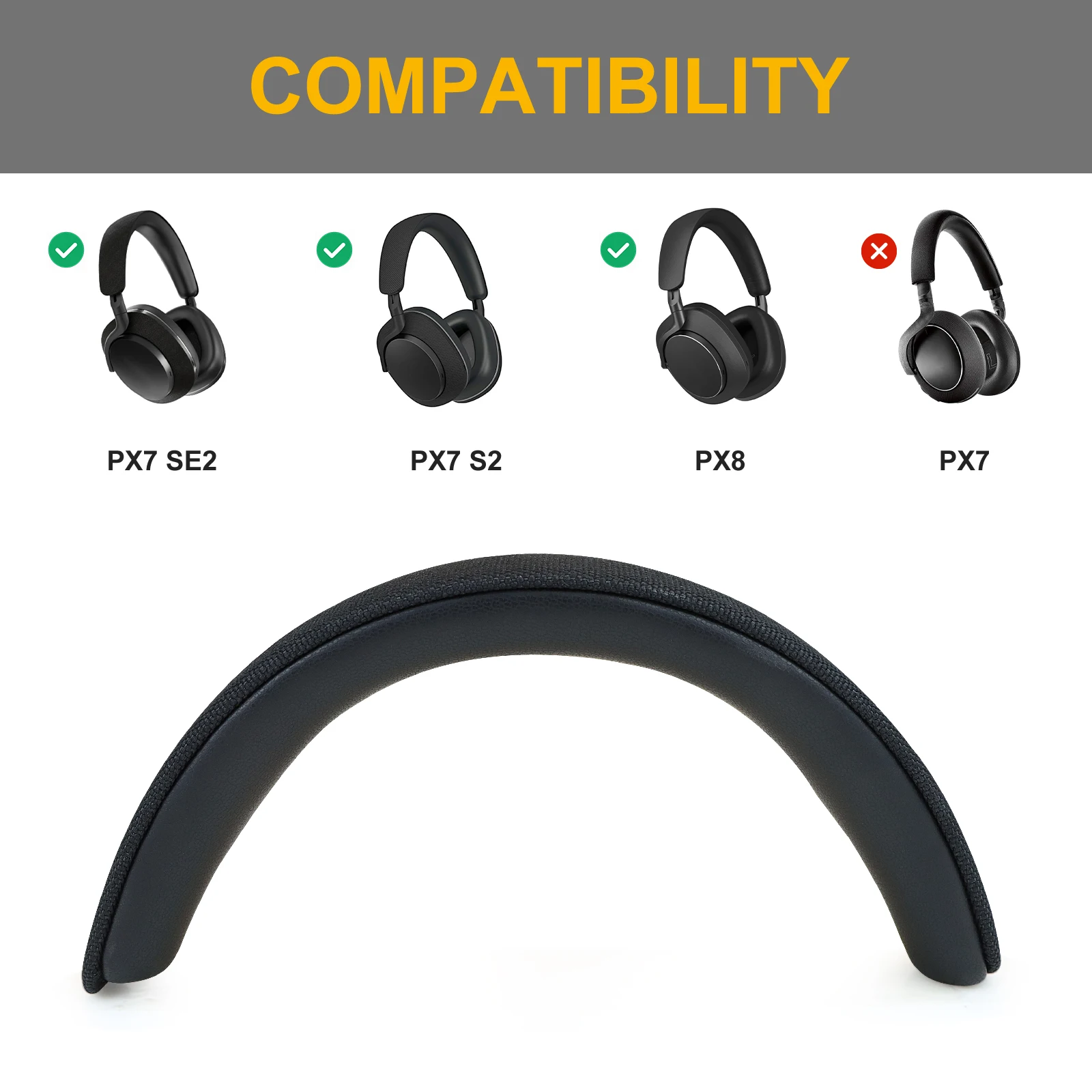 Replacement Replacement Headbands Straps for Bowers & Wilkins PX8/PX7 s2/PX7 s2e (do not fit PX7) Headphones