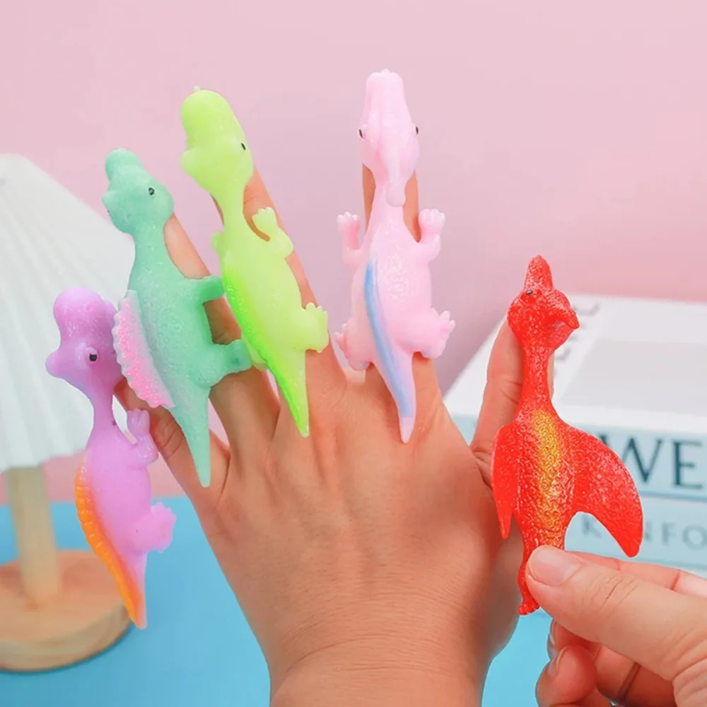 10pcs Dinosaur Finger Catapult Toy TPR Turkey Finger Slingshot For Kids Birthday Party Favors Goodie Bag Pinata
