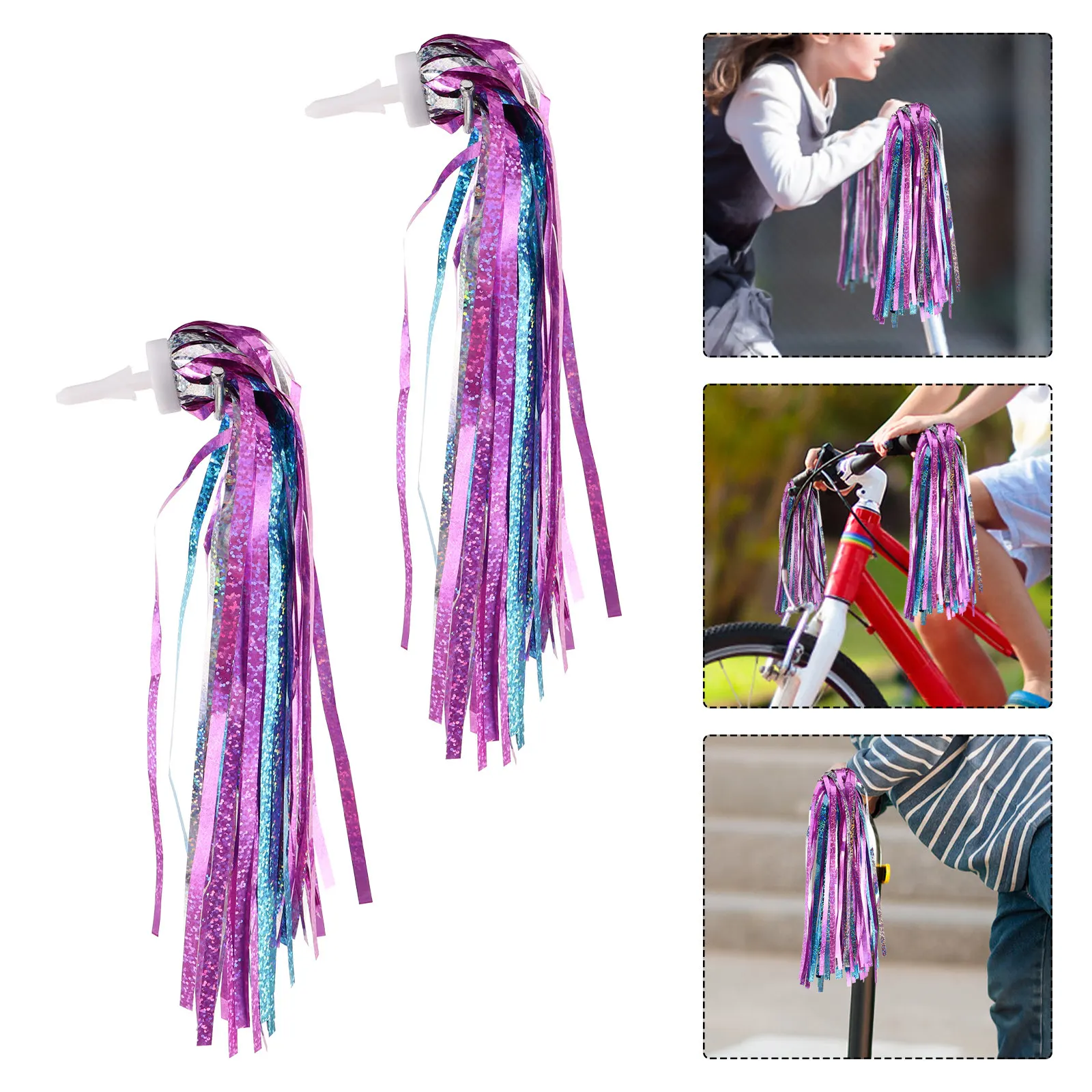 4Pcs Kids Bicycle Streamers Tassels Handlebar Ribbons for Scooter ...