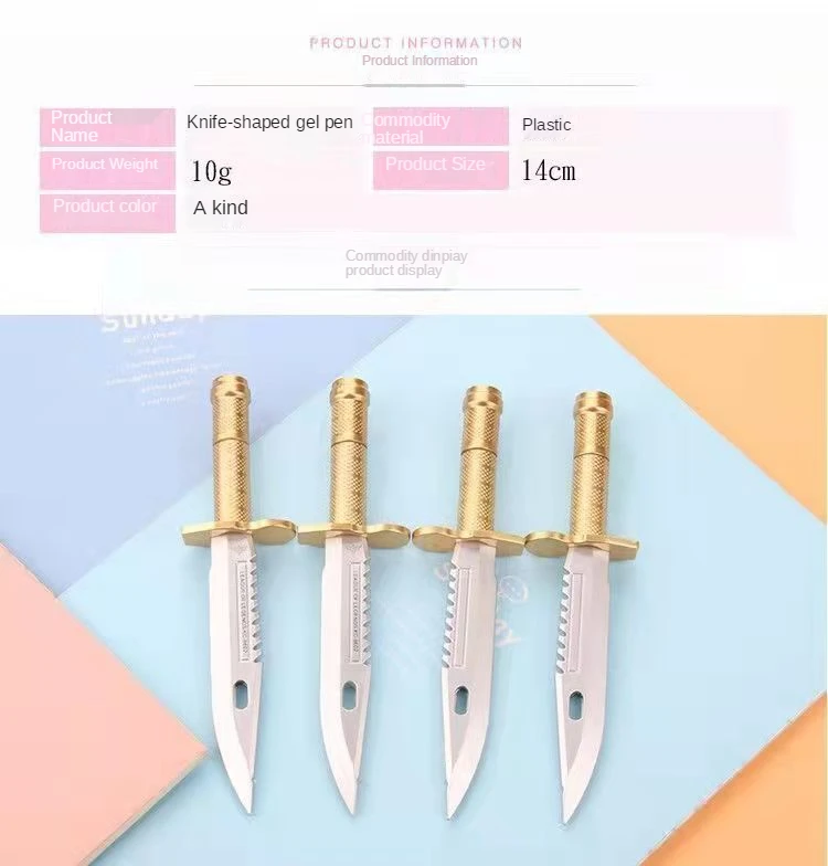 Creative Personality knife Shape Chicken Gel Pen Student Toy Weapon Pen Holiday Prize Black Signature Pen Knife