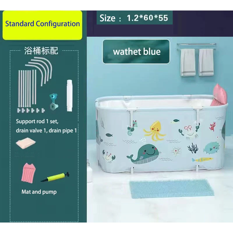 Portable Ice Bath Tub Portable Folding Bathtub for Adult Children Swimming Pool Large Plastic Bathtub Bath Bucket Insulation Bathing Bath Tub