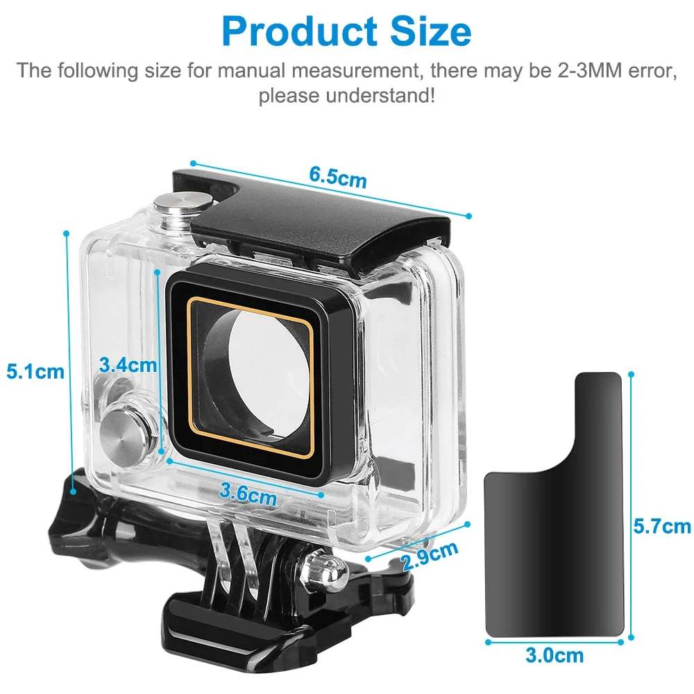 Custodia Impermeabile Subacquea Per GoPro Hero 5/6/7 – Protezione Per Immersioni