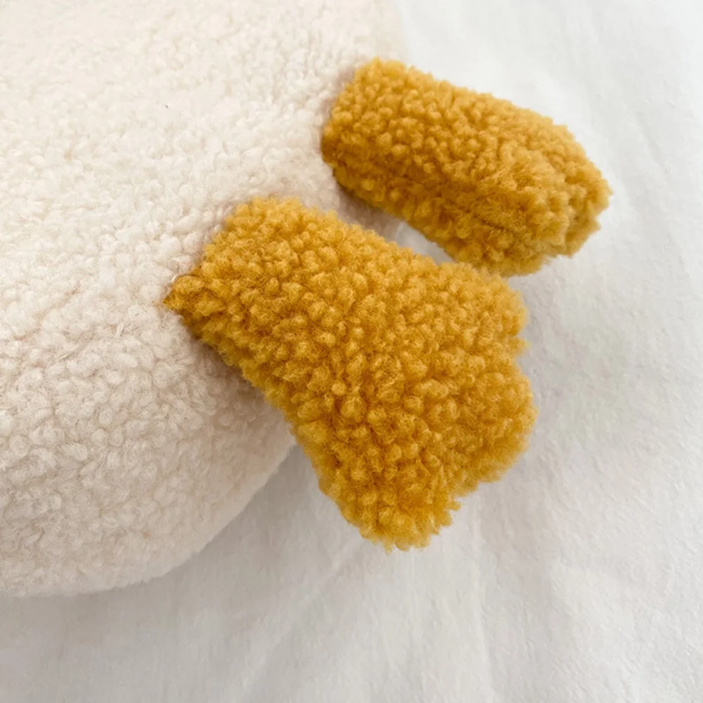 Plush Female Tote Bags Casual Cartoon Goose Top-handle Bag Fashion Cute Portable Adjustable Strap Simple Warm for Shopping Party