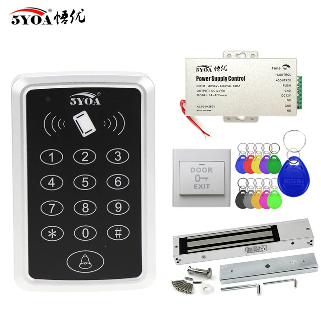 5YOA RFID Access Control System Electronic Gate Opener Home Garage Set Eletric Magnetic Smart Door Lock Kit Automatic Controller