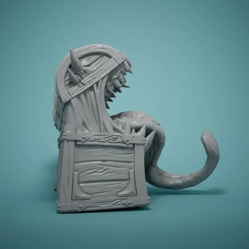 Durable ABS Resin 3D Printed Chest Mimic Miniature - Easy Paint, Perfect for D&D & Pathfinder Tabletop RPGs, Ideal Room Decor 6