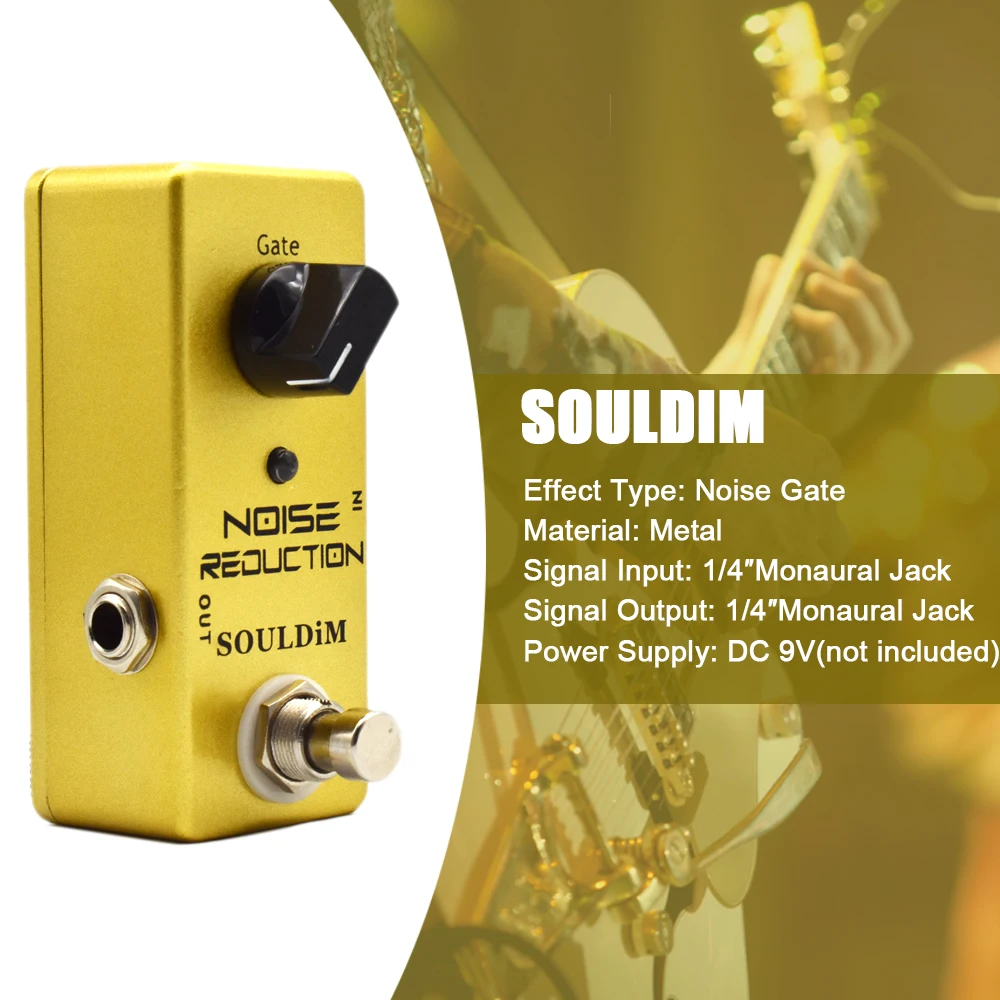 

SoulDiM Noise Reduction Mini Single Guitar Effect Pedal True Bypass Electric Guitar Parts Accessories