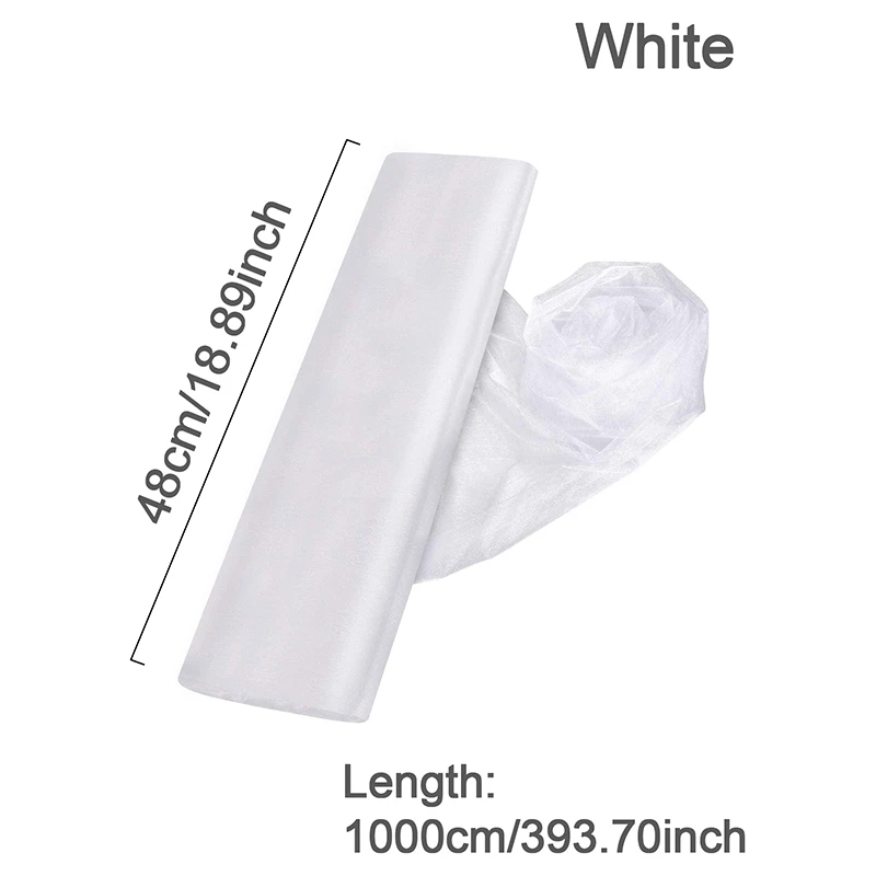 10M Organza Tüll transparenter Stoff Hintergrund Vorhang, moderne Organza Outdoor Party Dekor Stuhl Dekoration für Hochzeit, Party Dekor – Detail 1