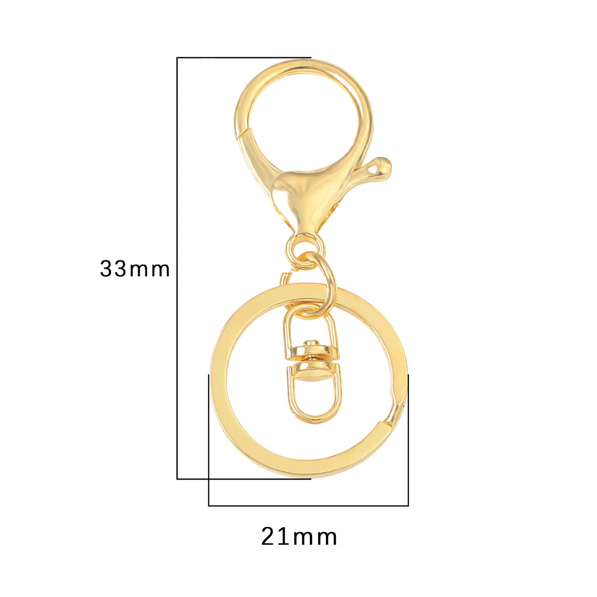 5 Stück 21 x 33 mm Metall-Schlüsselanhänger-Splitringe, Schlüsselanhänger-Anhänger, Schlüsselringe, Karabinerverschluss für Schlüsselanhänger-Anhänger, DIY-Schmuckherstellung, Zubehör