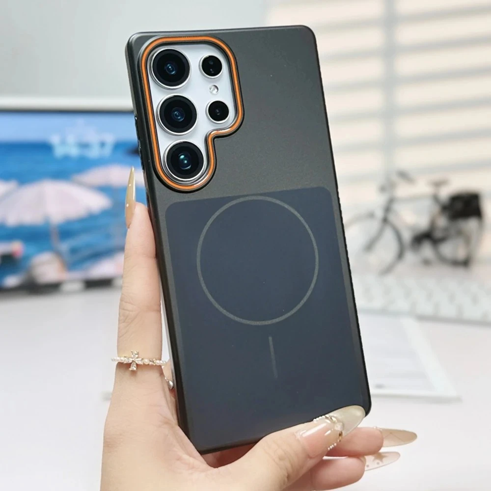 Ultra Luxury Thin Matte Magnetic Phone Case - Wireless Charge Anti-Slip Hard Cover