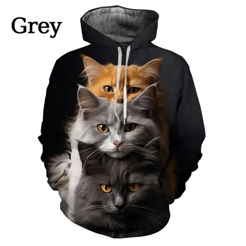 thumbnail image 1 of Sudadera con capucha con estampado 3D de gato y anime para hombre y mujer, estilo informal, divertido, de moda urbana, para niños y niñas, 1 of 5
