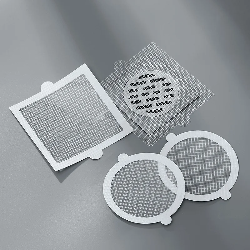 10PCS Disposable Shower Drain Hair Catcher Mesh Stickers Bathroom Kitchen Drain Cover Anti-blocking shower drain catcher,hair drain catcher,hair drain filter,floor drain hair filter,floor drain hair catcher,drain hair catcher